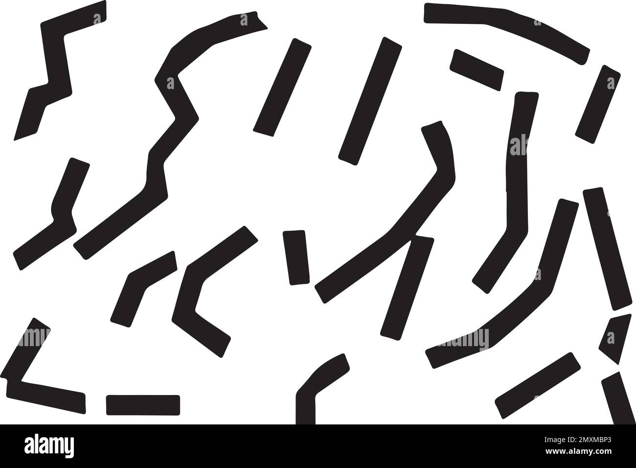 Seamless pattern of black lines on a white background. Vector