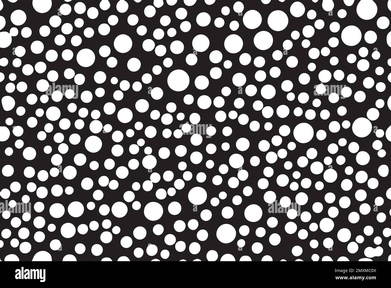 Seamless polka dot pattern. Black and white background Stock Vector