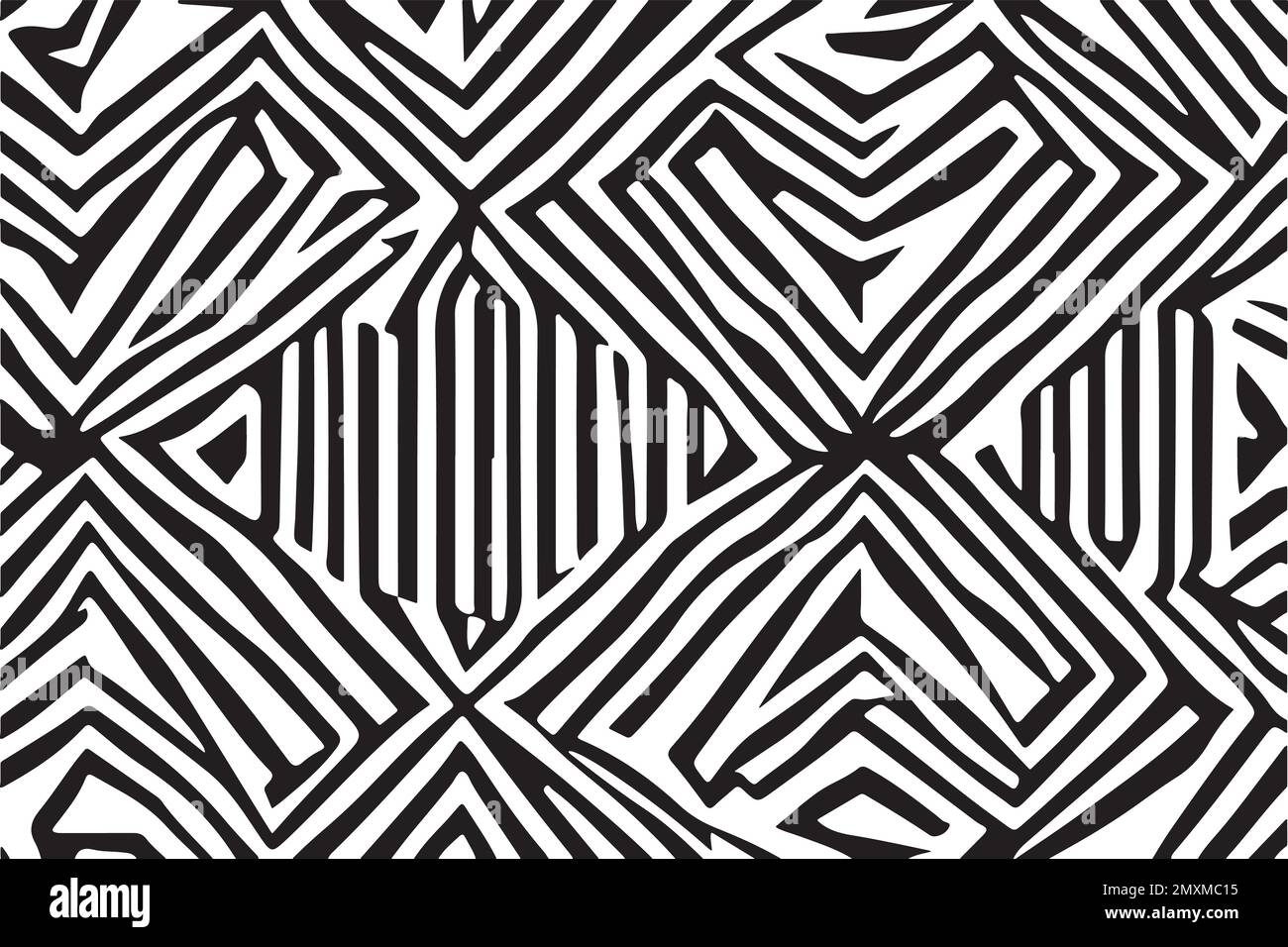 Abstract Black and white seamless pattern on white background. Vector ...