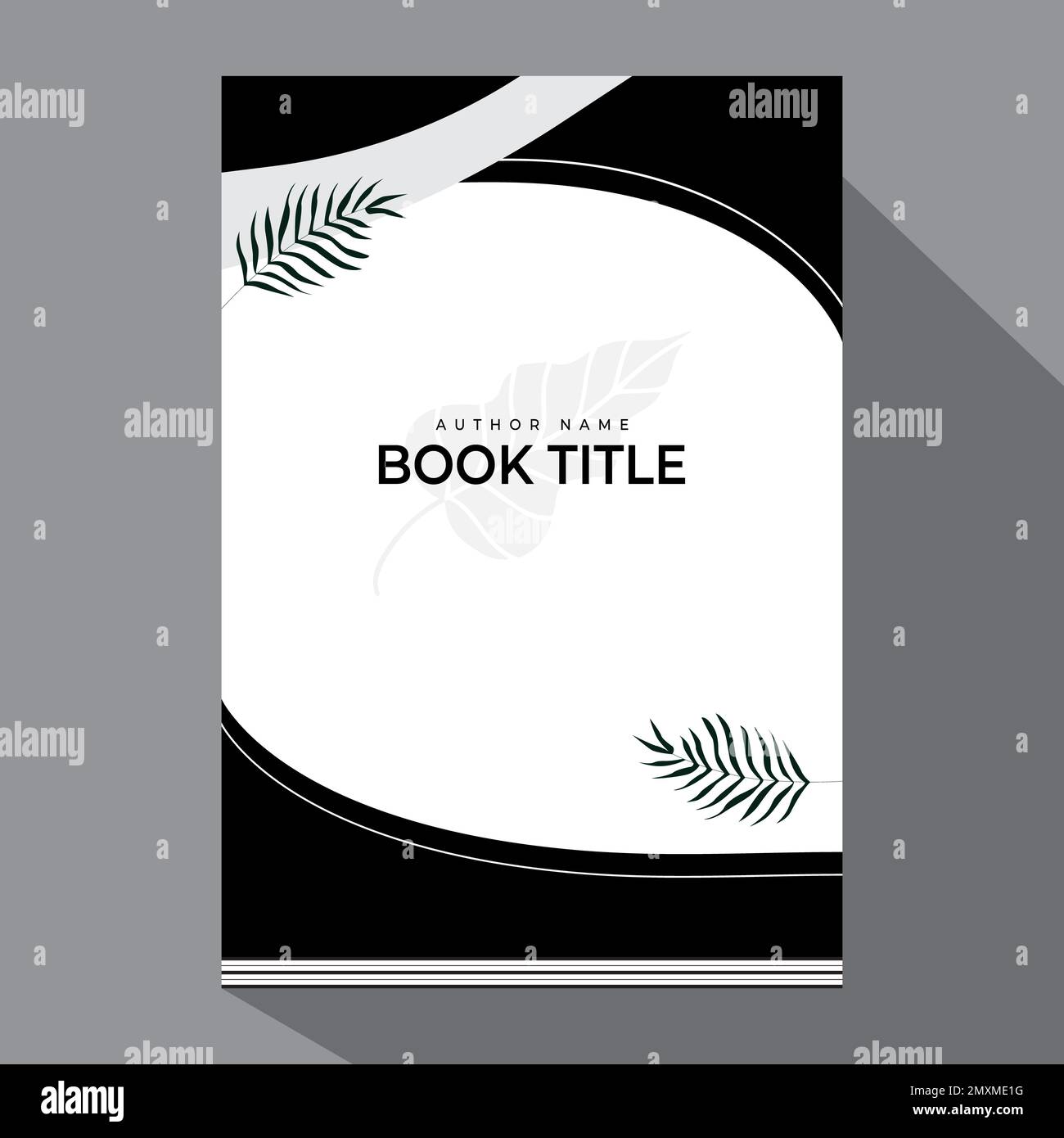 Black And White Book Cover Design With Leaves Flyer Poster Book Title black-and-white-book-cover-design-with-leaves-flyer-poster-book-title