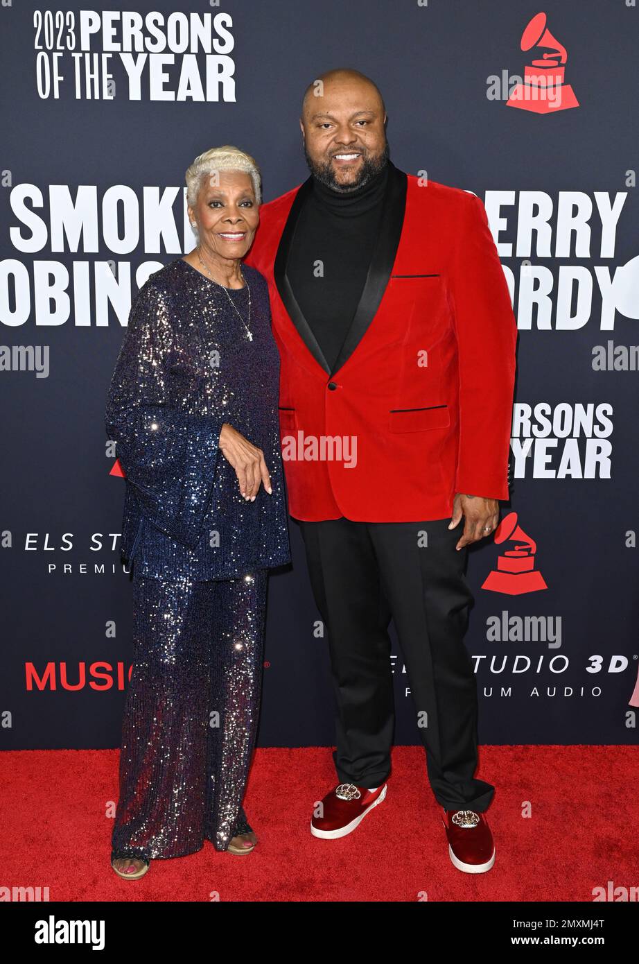 Los Angeles, USA. 03rd Feb, 2023. Dionne Warwick & Damon Elliott at the MusiCares 2023 Persons of the Year Gala at the Los Angeles Convention Centre. Picture Credit: Paul Smith/Alamy Live News Stock Photo