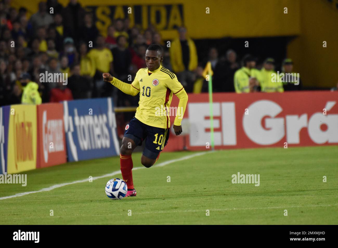 Colombia's Alexis Castillo during the CONMEBOL South American Tournament match between Colombia Vs Uruguay, in Bogota, Colombia on January 31, 2023. Photo by: Cristian Bayona/Long Visual Press Stock Photo