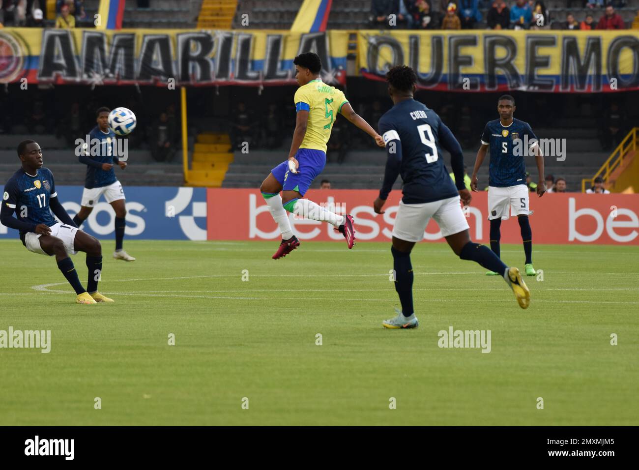 Brazil's Andrey Santos during the CONMEBOL South American Tournament match between  Brazil and Ecuador , in Bogota, Colombia on January 31, 2023. Photo by: Cristian Bayona/Long Visual Press Stock Photo