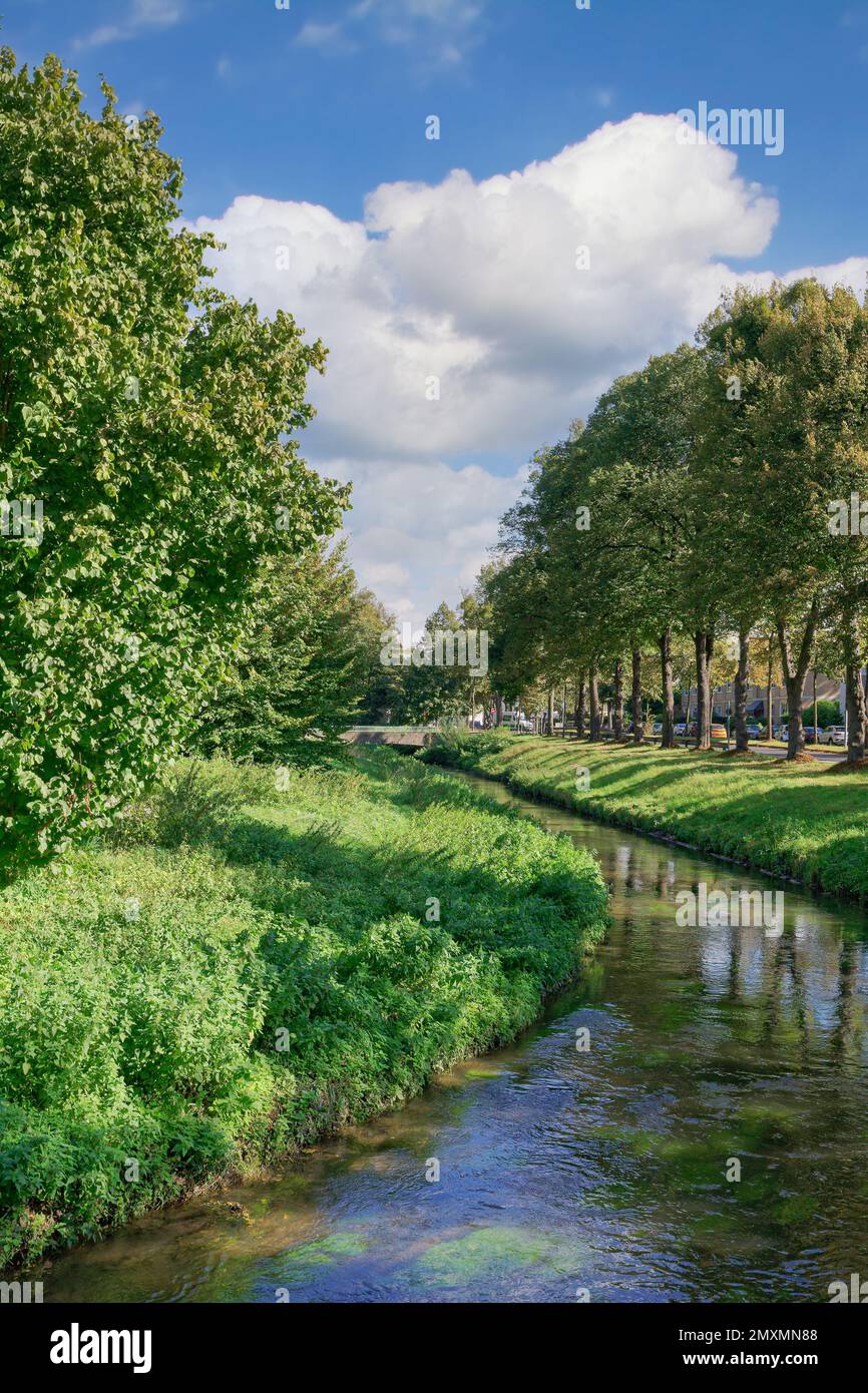 Itter or Itterbach River,Duesseldorf Benrath,Germany Stock Photo
