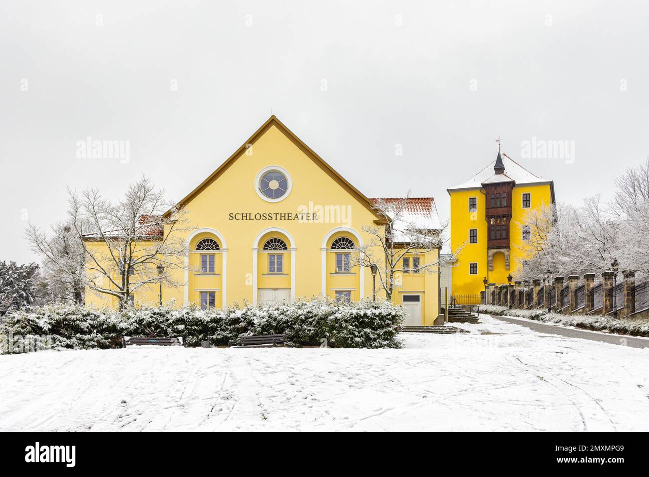 Winterbilder aus Ballenstedt Harz Schlossplatz Stock Photo