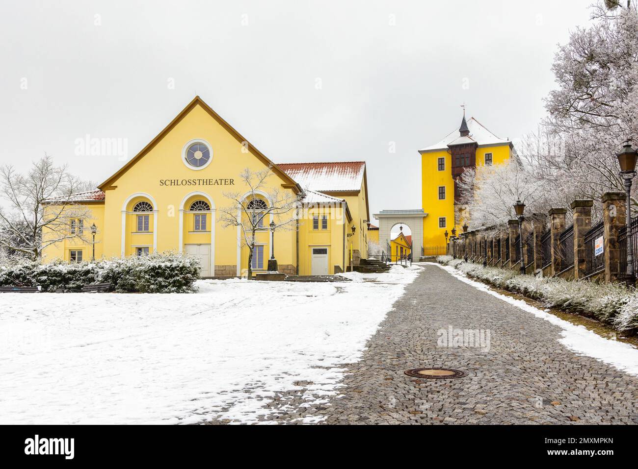 Winterbilder aus Ballenstedt Harz Schlossplatz Stock Photo