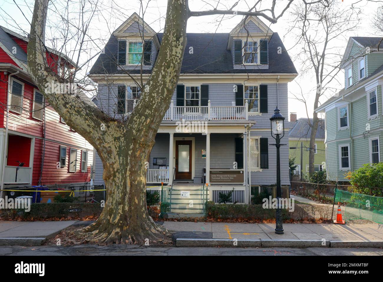 Birthplace of JFK, John Fitzgerald Kennedy National Historic Site, 83 Beals St, Brookline, Massachusetts, near Boston. Stock Photo