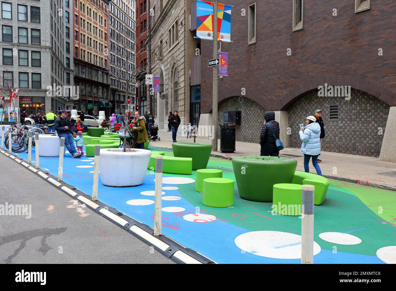 Phillips Square pedestrian plaza, Harrison Ave and Essex St, Boston
