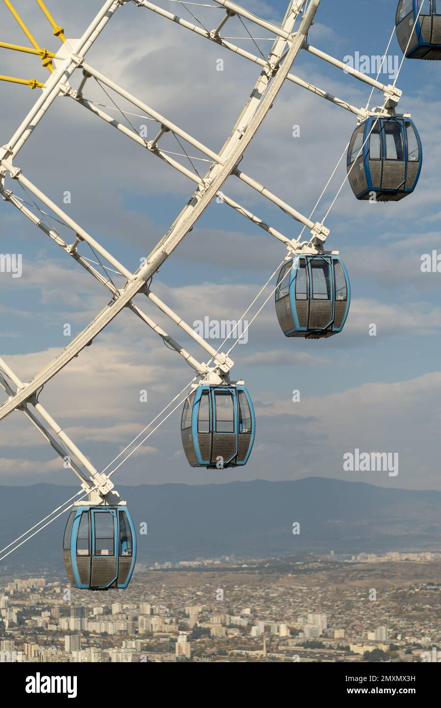 Ferris wheel in amusement park Mtatsminda in capital of Tbilisi