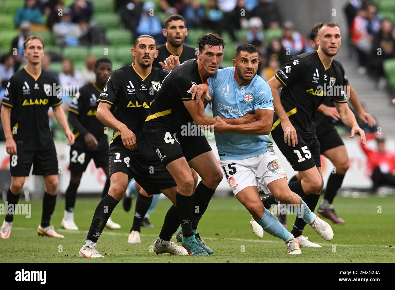 MELBOURNE, AUSTRALIA. 4 Feb 2023, Melbourne City v Macarthur FC at AAMI Park. City’s Andrew