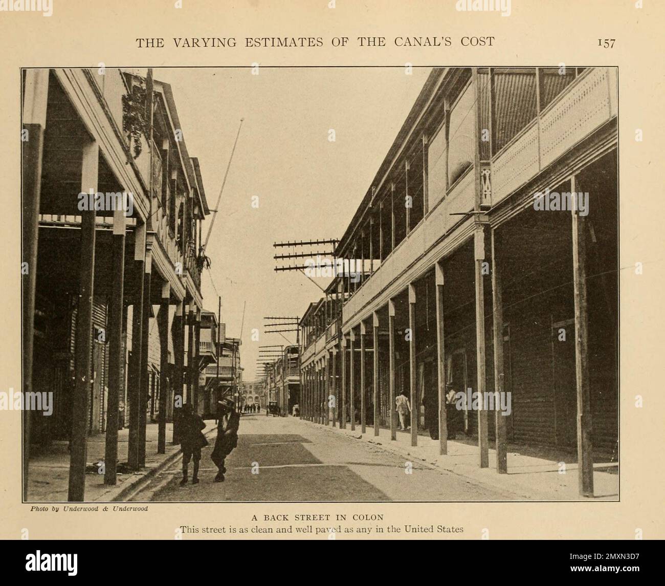 A Back Street in Colon from the book Panama and the Canal in picture and prose : a complete story of Panama, as well as the history, purpose and promise of its world-famous canal the most gigantic engineering undertaking since the dawn of time by Willis John Abbot,1863-1934 Published in London ; New York by Syndicate Publishing Co. in 1913 Stock Photo