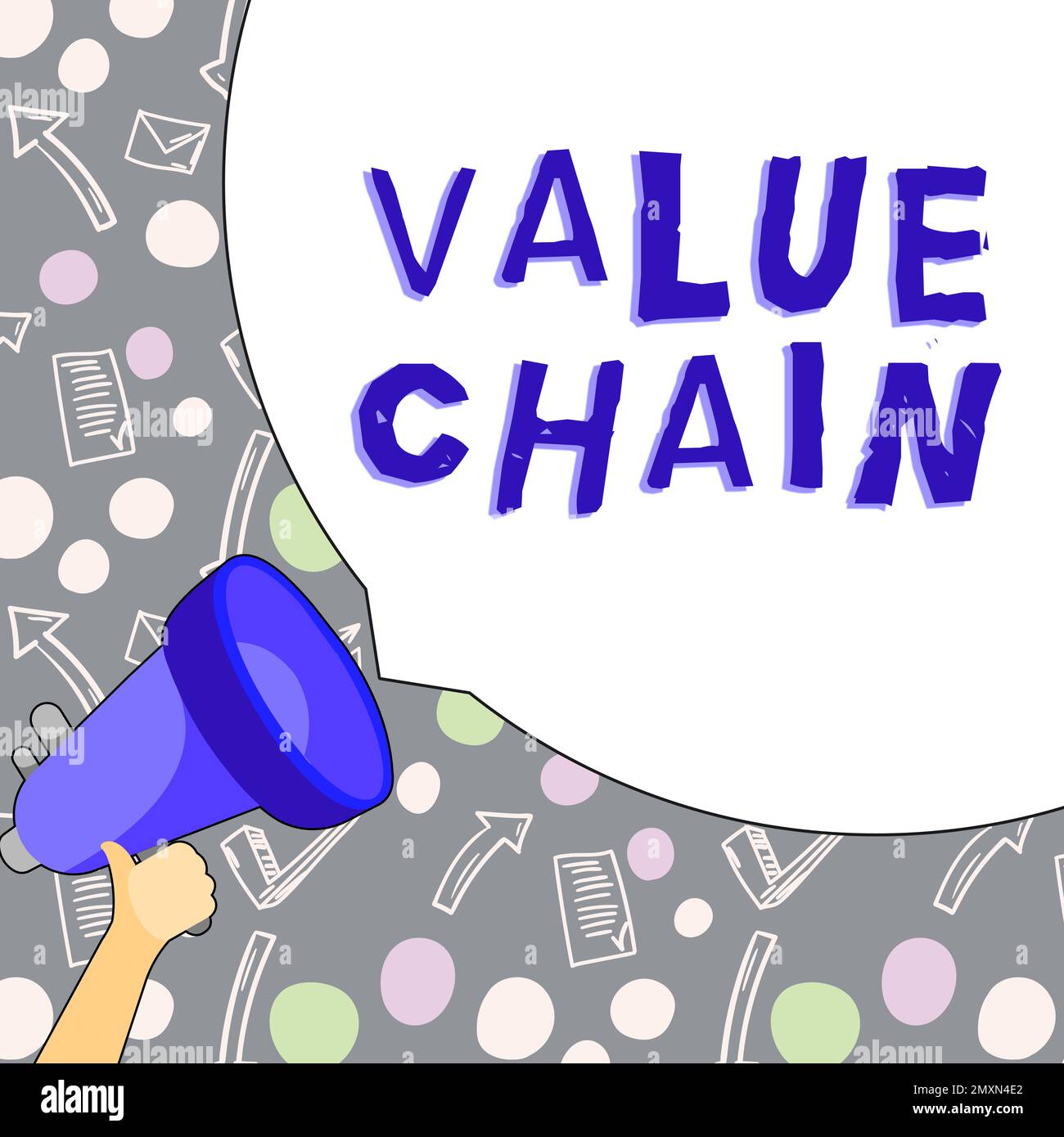 Sign displaying Value Chain, Word for Business manufacturing process ...
