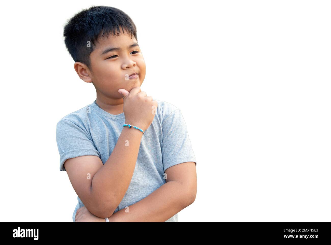 Portrait of smiling boy isolated on white background Stock Photo - Alamy