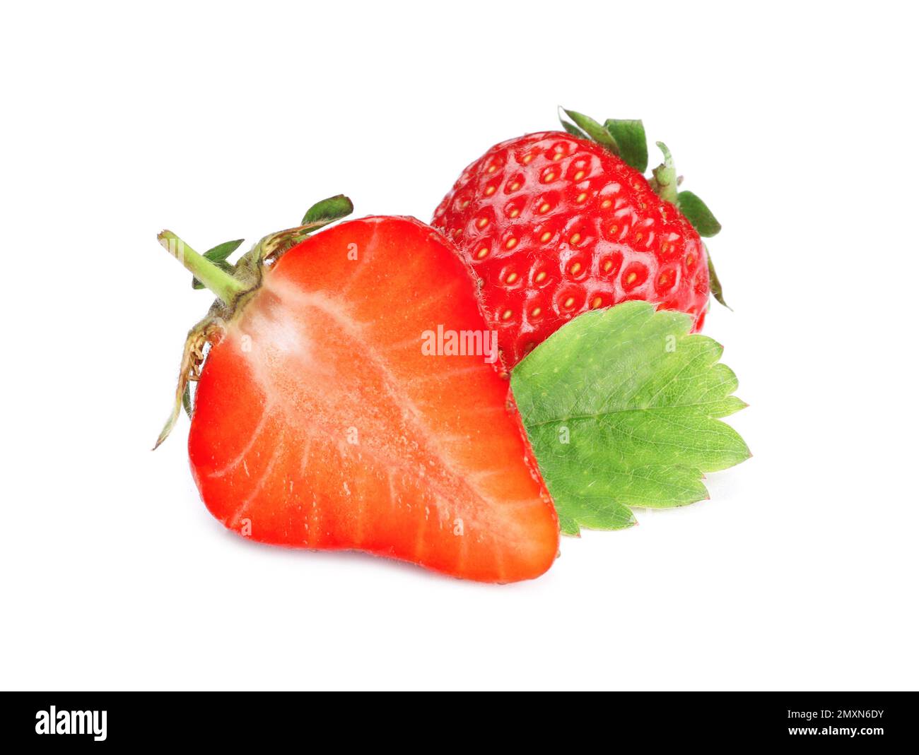 Fresh ripe red strawberries isolated on white Stock Photo - Alamy