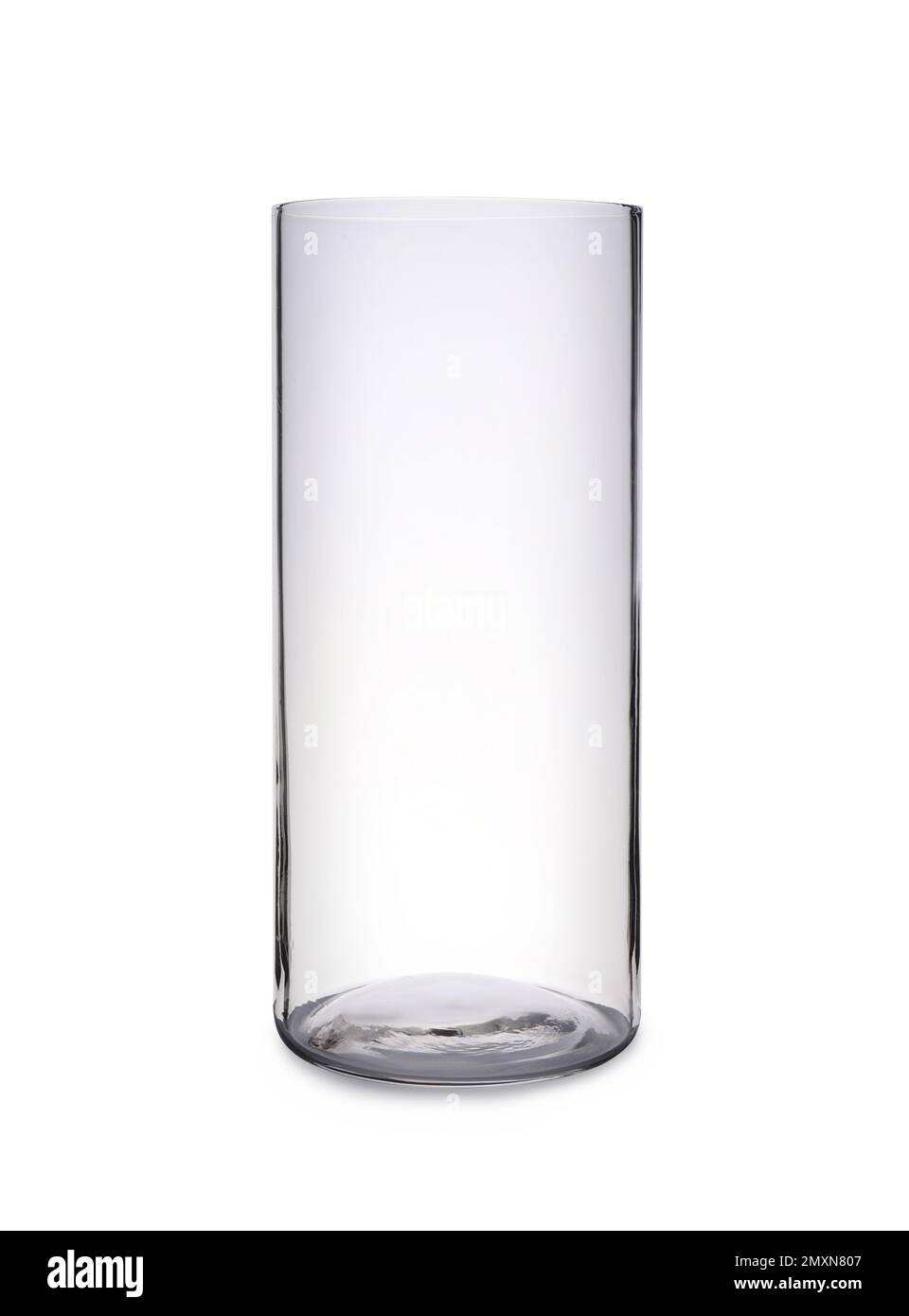 Stylish empty glass vase isolated on white Stock Photo Alamy