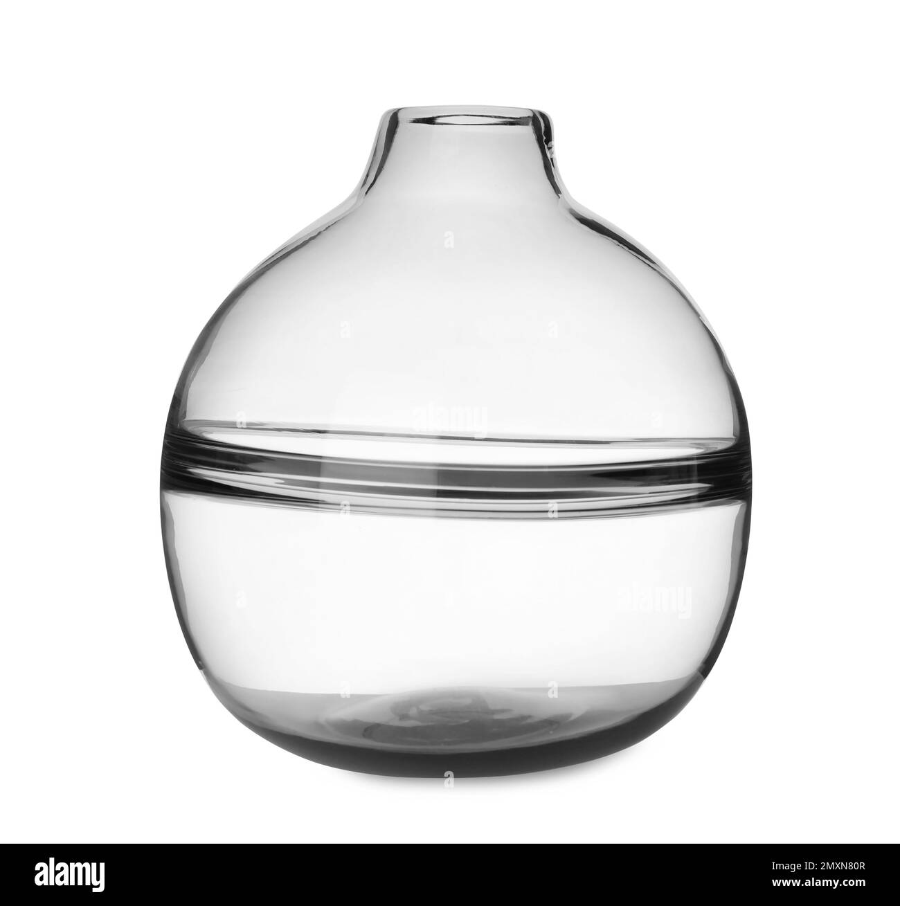 Stylish empty glass vase isolated on white Stock Photo Alamy