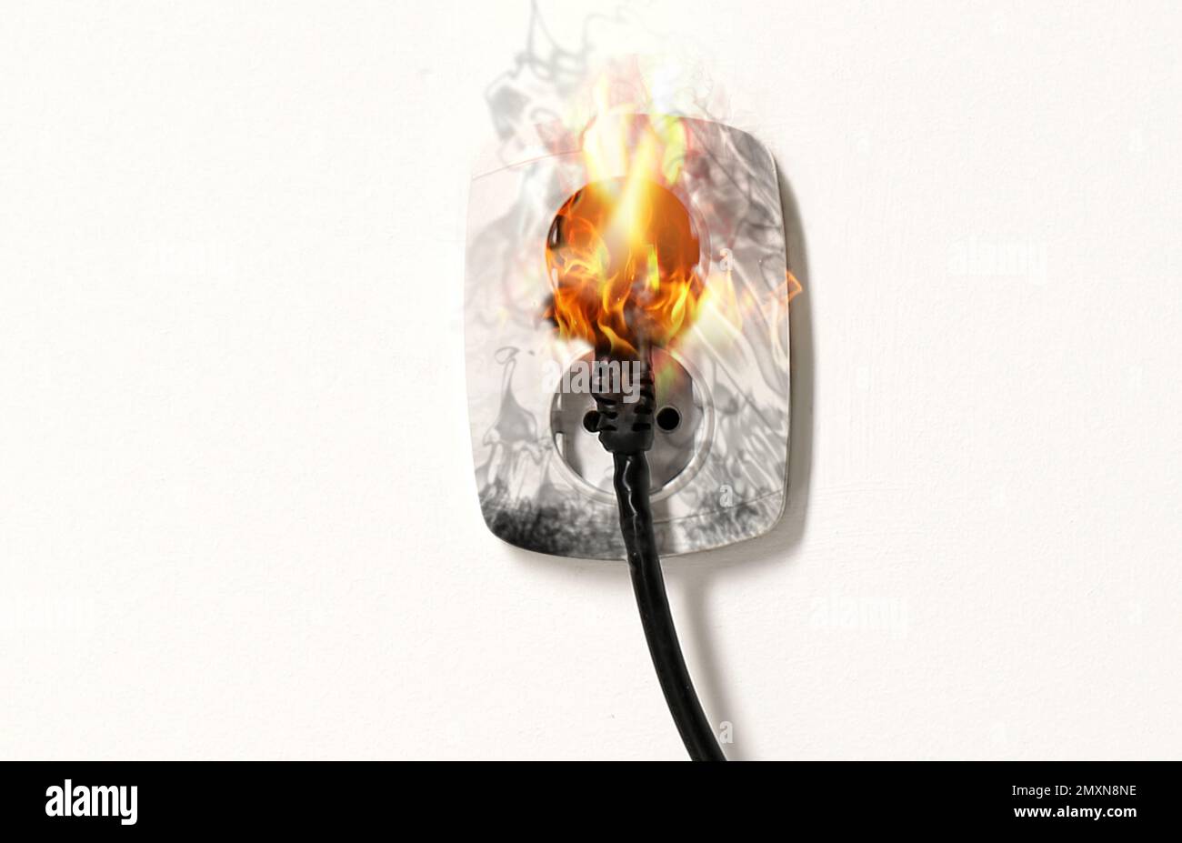 Electrical short circuit leading to plug ignition Stock Photo Alamy