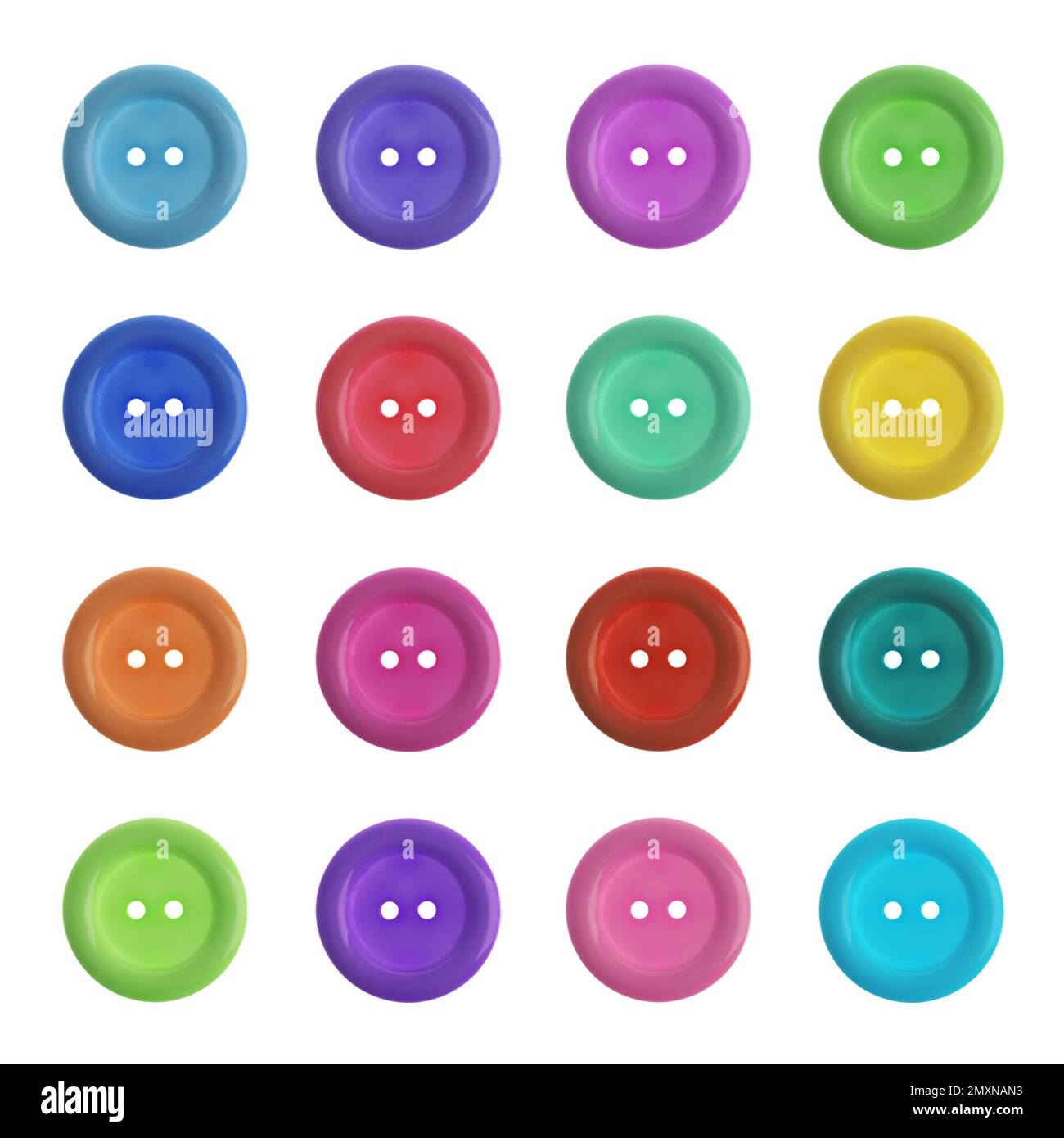 Set of sewing buttons on white background Stock Photo - Alamy
