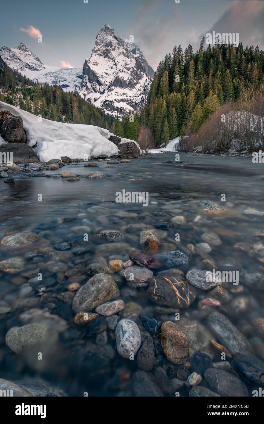 Stream in valley surrounded hi-res stock photography and images - Alamy