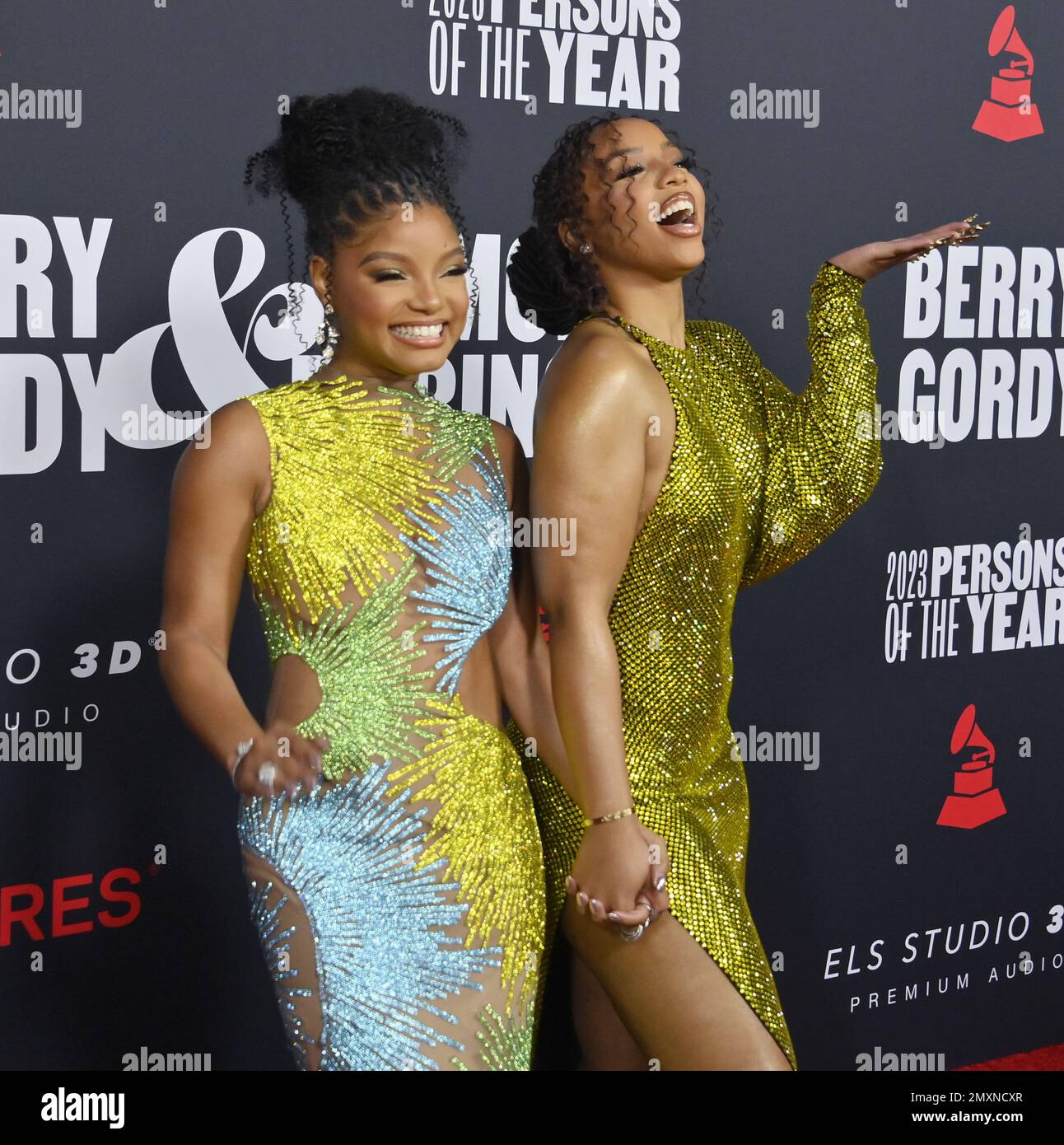 Los Angeles, USA. 03rd Feb, 2023. Halle Bailey (L) and Chloe attend the MusiCares Persons of the Year gala at the Los Angeles Convention Center on Los Angeles on Friday, February 3, 2023. Photo by Jim Ruymen/UPI Credit: UPI/Alamy Live News Stock Photo