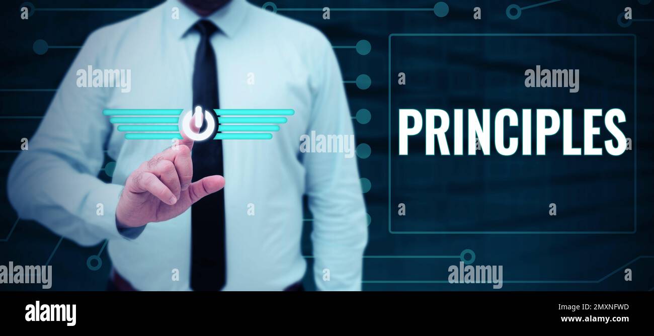 Writing displaying text Principles. Internet Concept fundamental truth ...