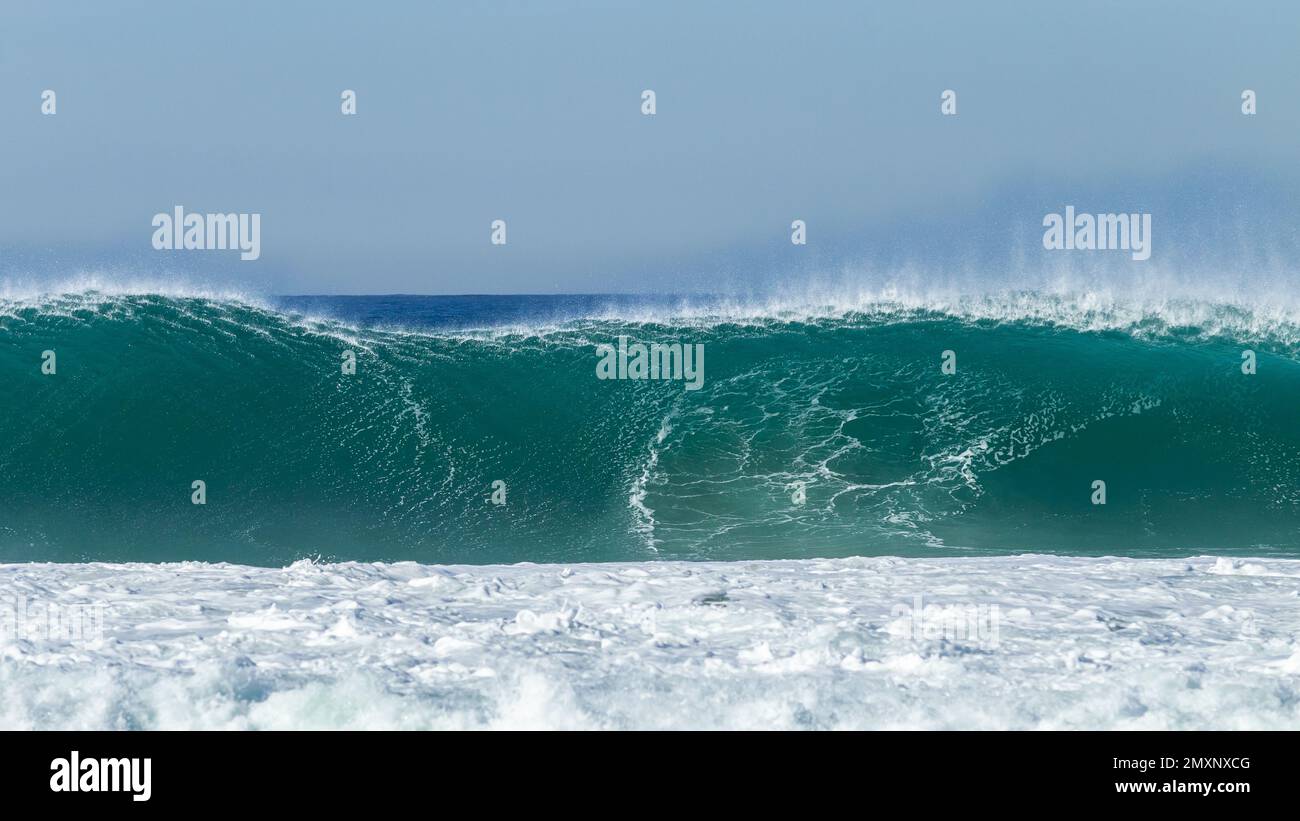Wave ocean power crashing in vintage black and white contrasts Stock ...