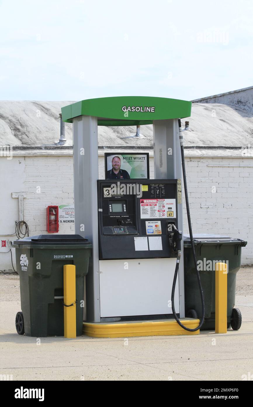 Gasoline Gas Pump at a COOP gas station with blue sky Stock Photo Alamy