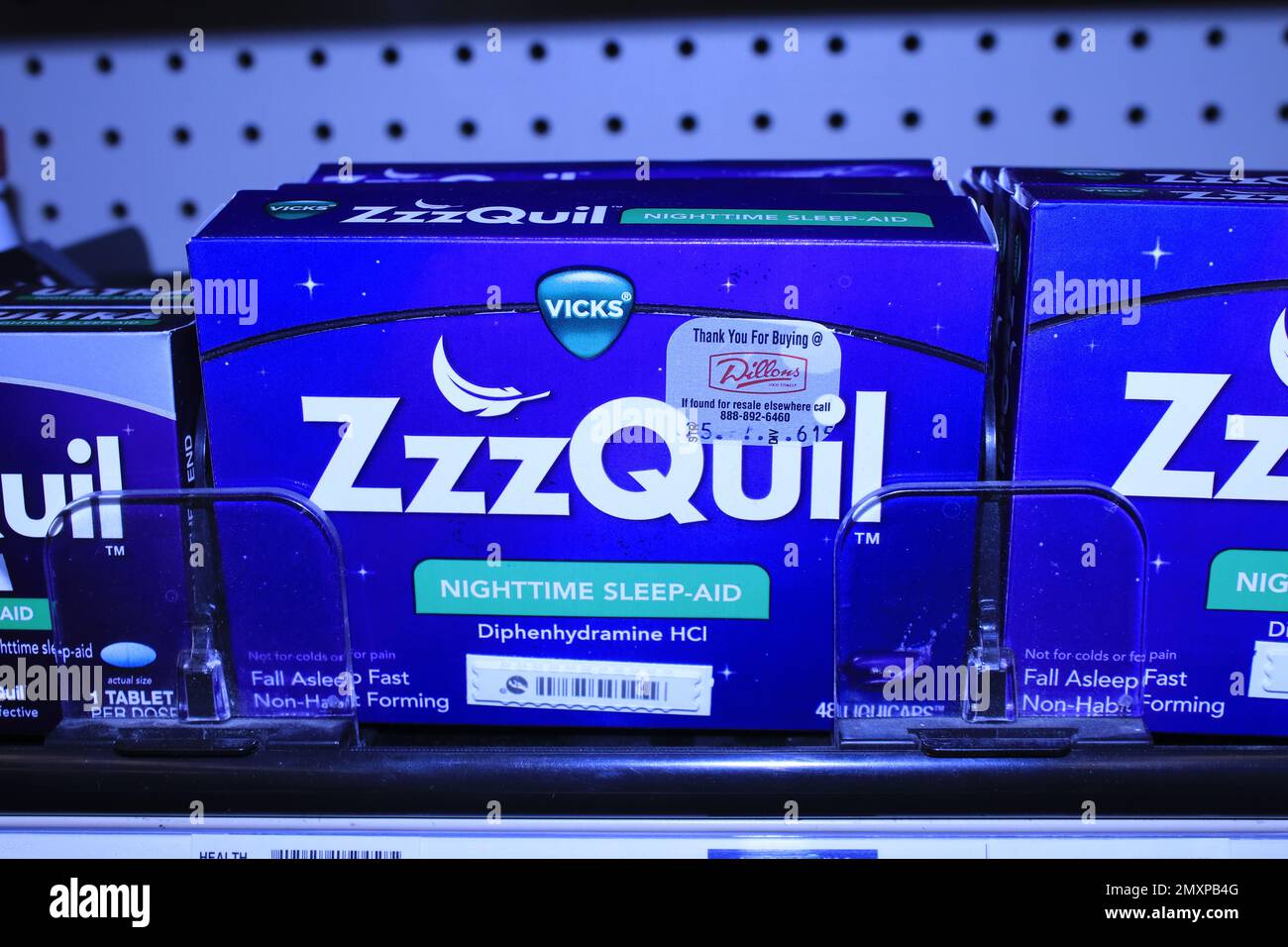 Vicks ZzzQuil shot closeup on a shelf at a store Stock Photo Alamy