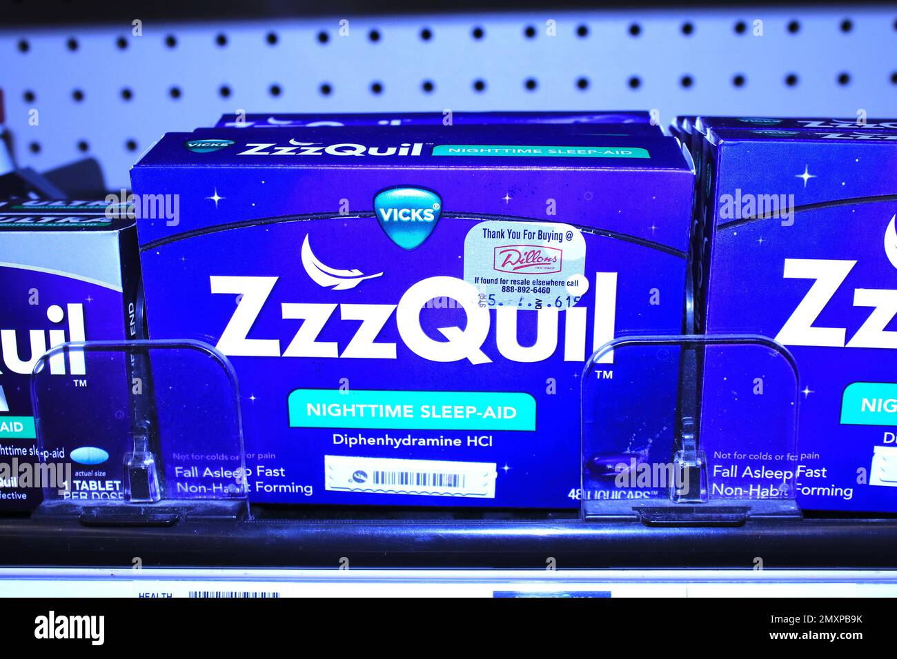 Vicks ZzzQuil shot closeup on a shelf at a store Stock Photo Alamy