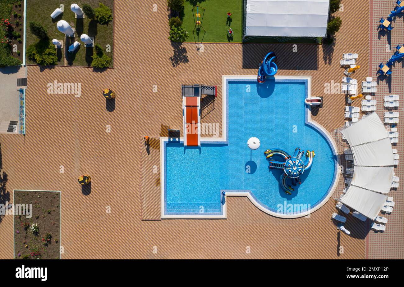Aerial view swimming pool on hi-res stock photography and images - Alamy