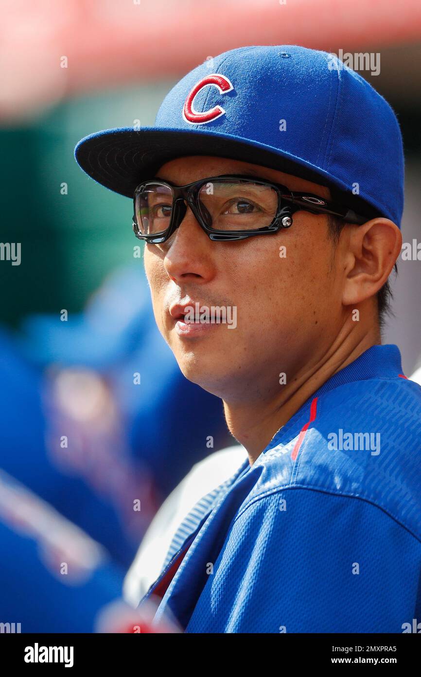 the World Series against the Cleveland Indians. 22nd Oct, 2016. Munenori  Kawasaki (Cubs), OCTOBER 22, 2016 - MLB : Chicago Cubs shortstop Munenori  Kawasaki celebrate with his teammate after winning the Game