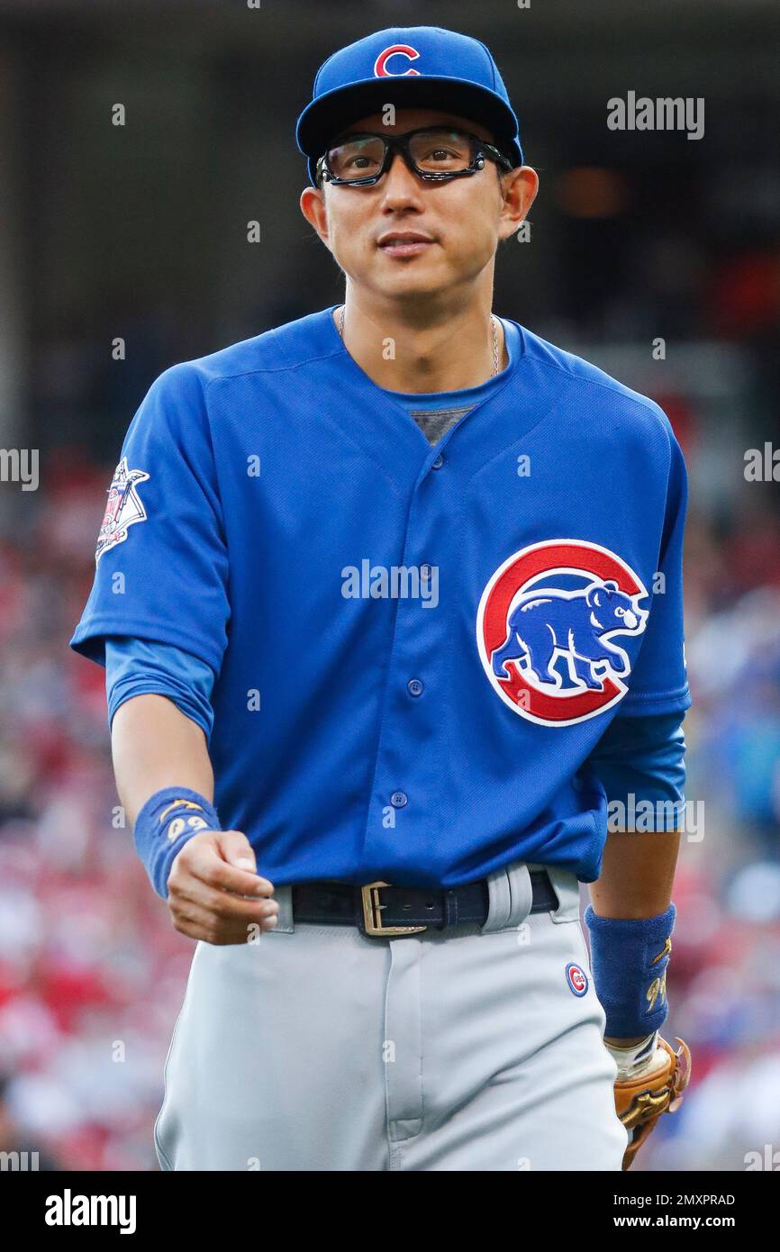 the World Series against the Cleveland Indians. 22nd Oct, 2016. Munenori  Kawasaki (Cubs), OCTOBER 22, 2016 - MLB : Chicago Cubs shortstop Munenori  Kawasaki celebrate with his teammate after winning the Game