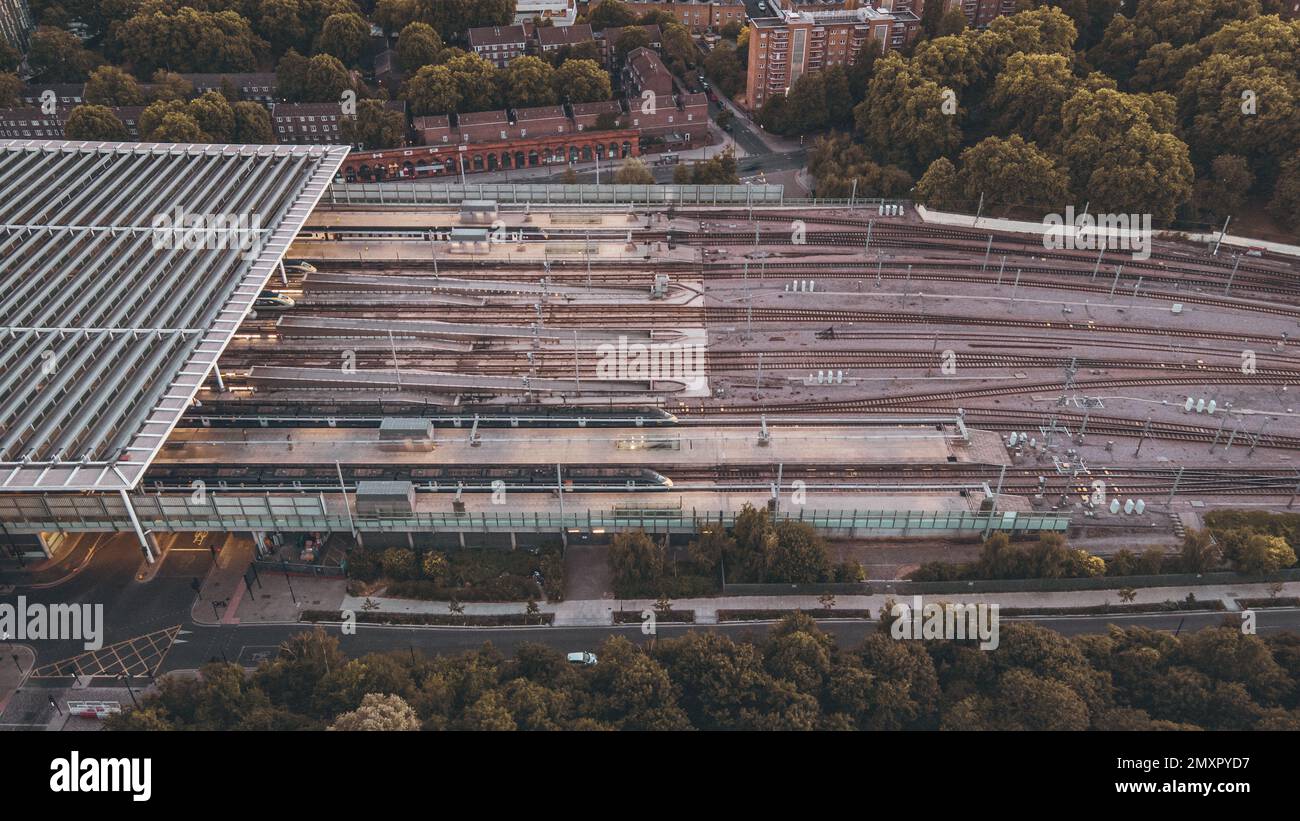 An aerial view of the St Pancras International railway station Stock Photo Alamy