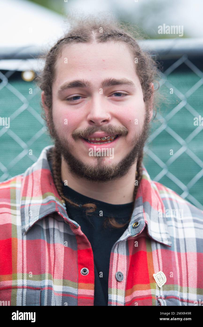Artist Post Malone poses for a photo backstage at the 2016 The Meadows Music and Arts Festivals at Citi on Saturday, Oct. 1, 2016, Flushing, New York. (Photo by Scott