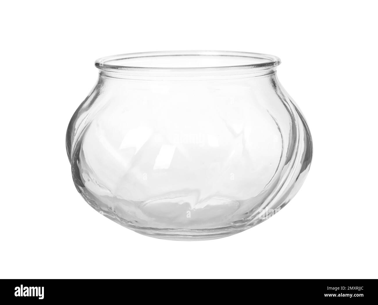 Stylish empty glass vase isolated on white Stock Photo Alamy