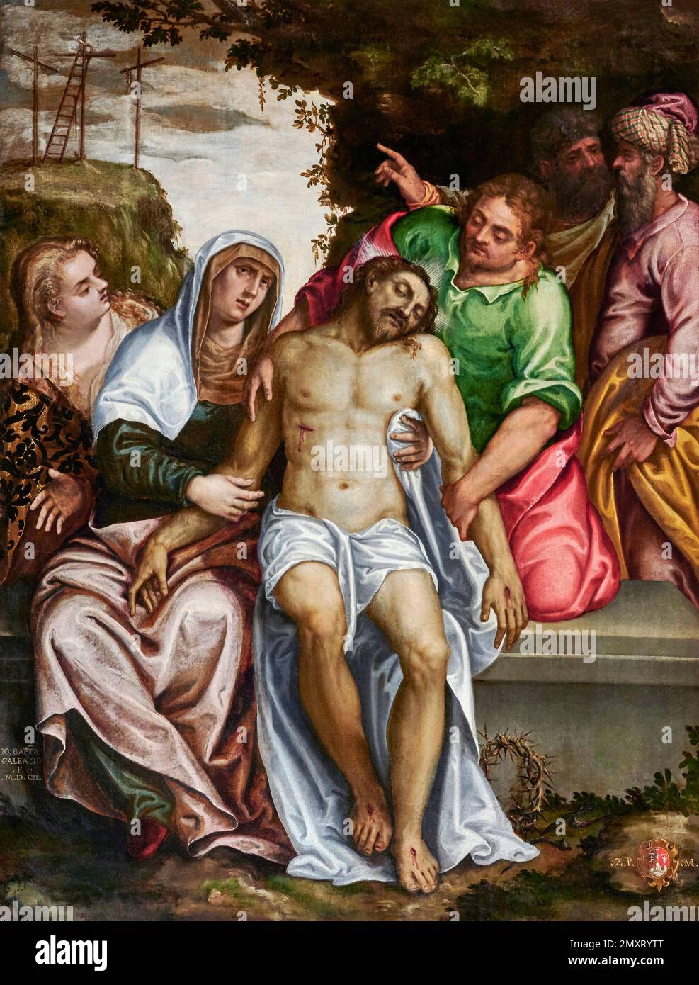 Compianto sul Cristo morto olio su tela Giovan Battista Galeazzi