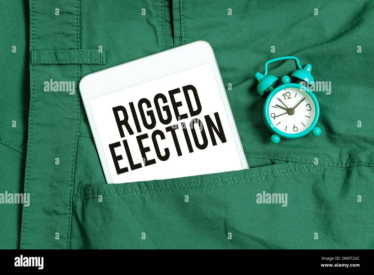 Handwriting text Rigged Election, Concept meaning Manage drilling