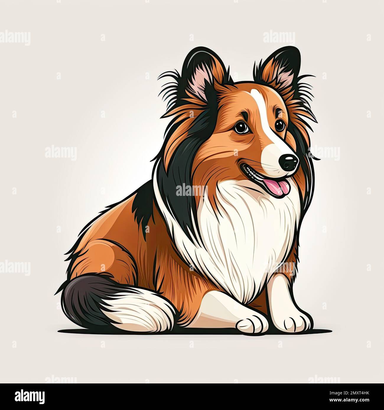 Cute animal cartoon characters. Anthropomorphic dog on a color background.  Generative AI Stock Photo - Alamy