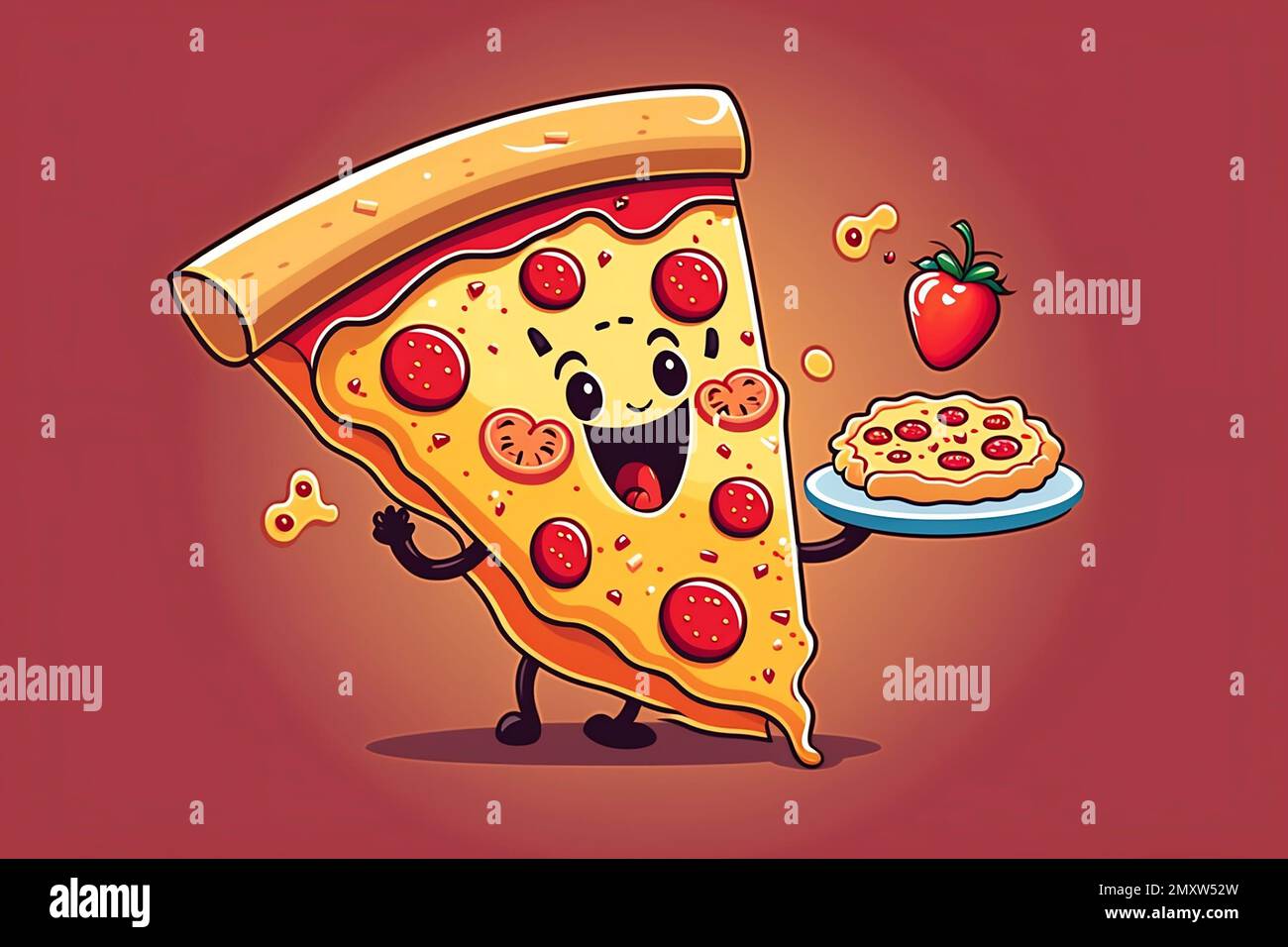 Cartoon pepperoni pizza pie eyes hi-res stock photography and images - Alamy