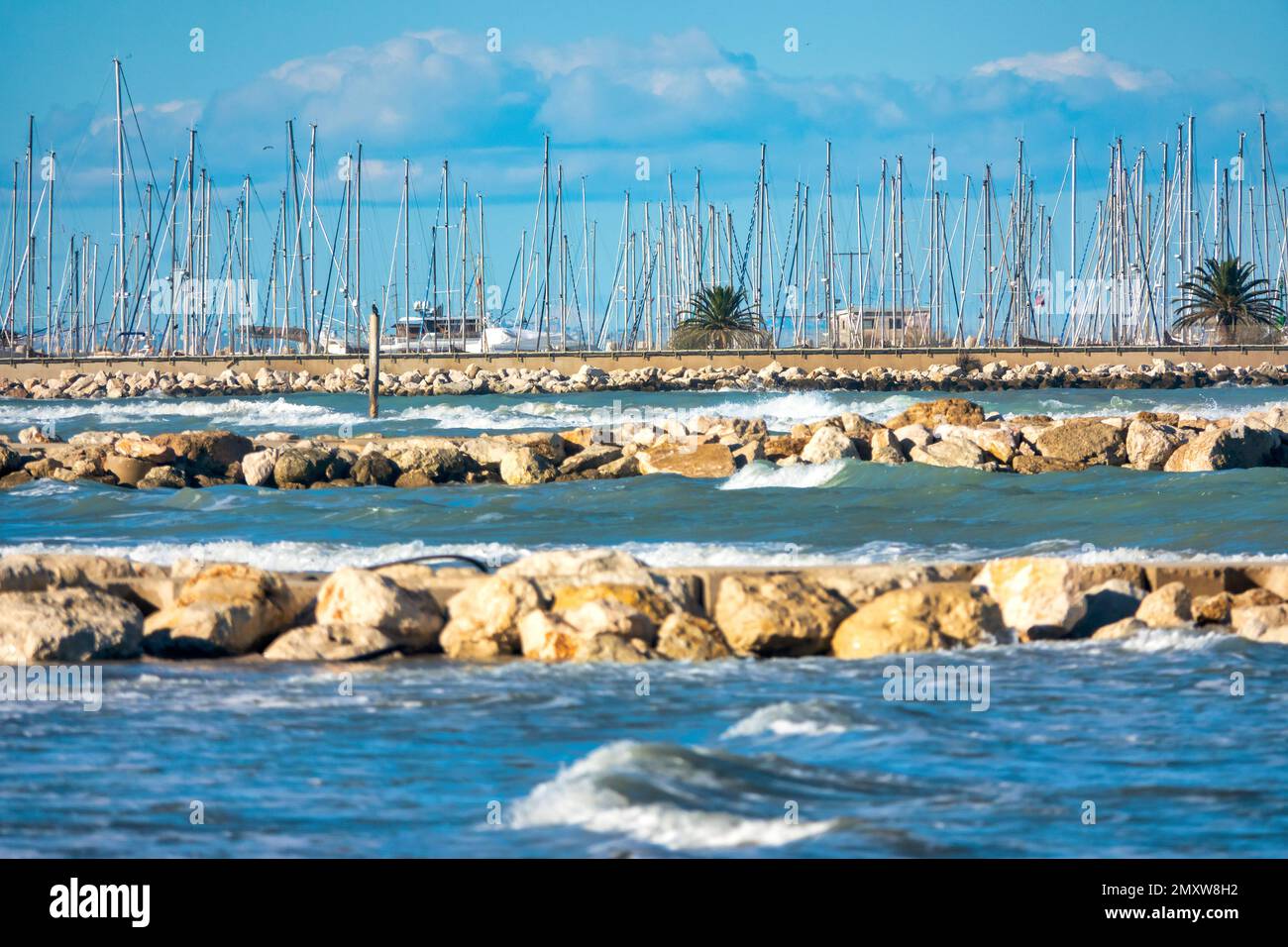 Sailboats in the Porto Turistico, Pescara, Italy Stock Photo