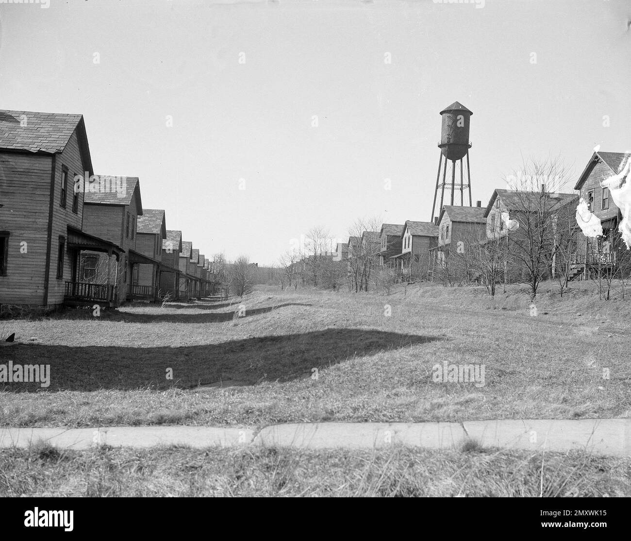 Empty houses stand silently in the abandoned ghost town of Josephine