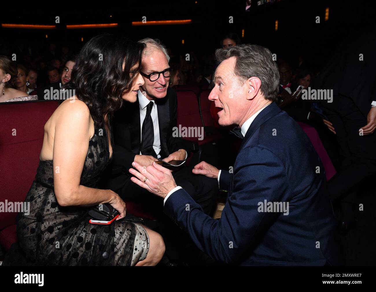 EXCLUSIVE Julia LouisDreyfus, from left, Brad Hall speak with Bryan
