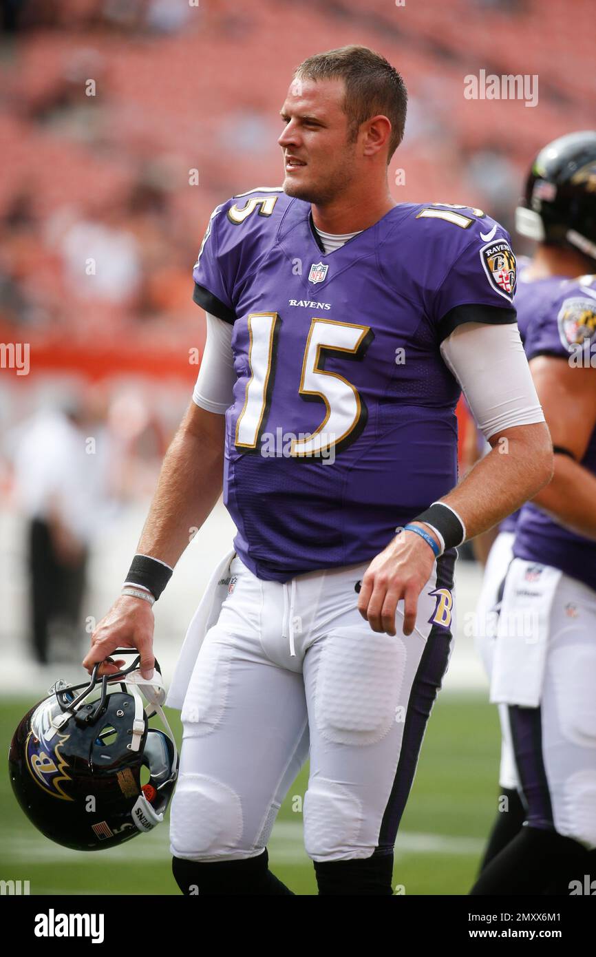 Baltimore Ravens quarterback Ryan Mallett (7) celebrates his 8