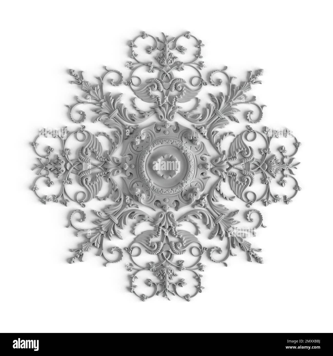 A digital illustration of a gray wall art in a classic style perfect