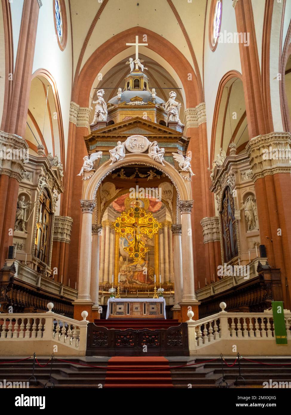 The high altar ciborium of Bologna San Petronio Stock Photo