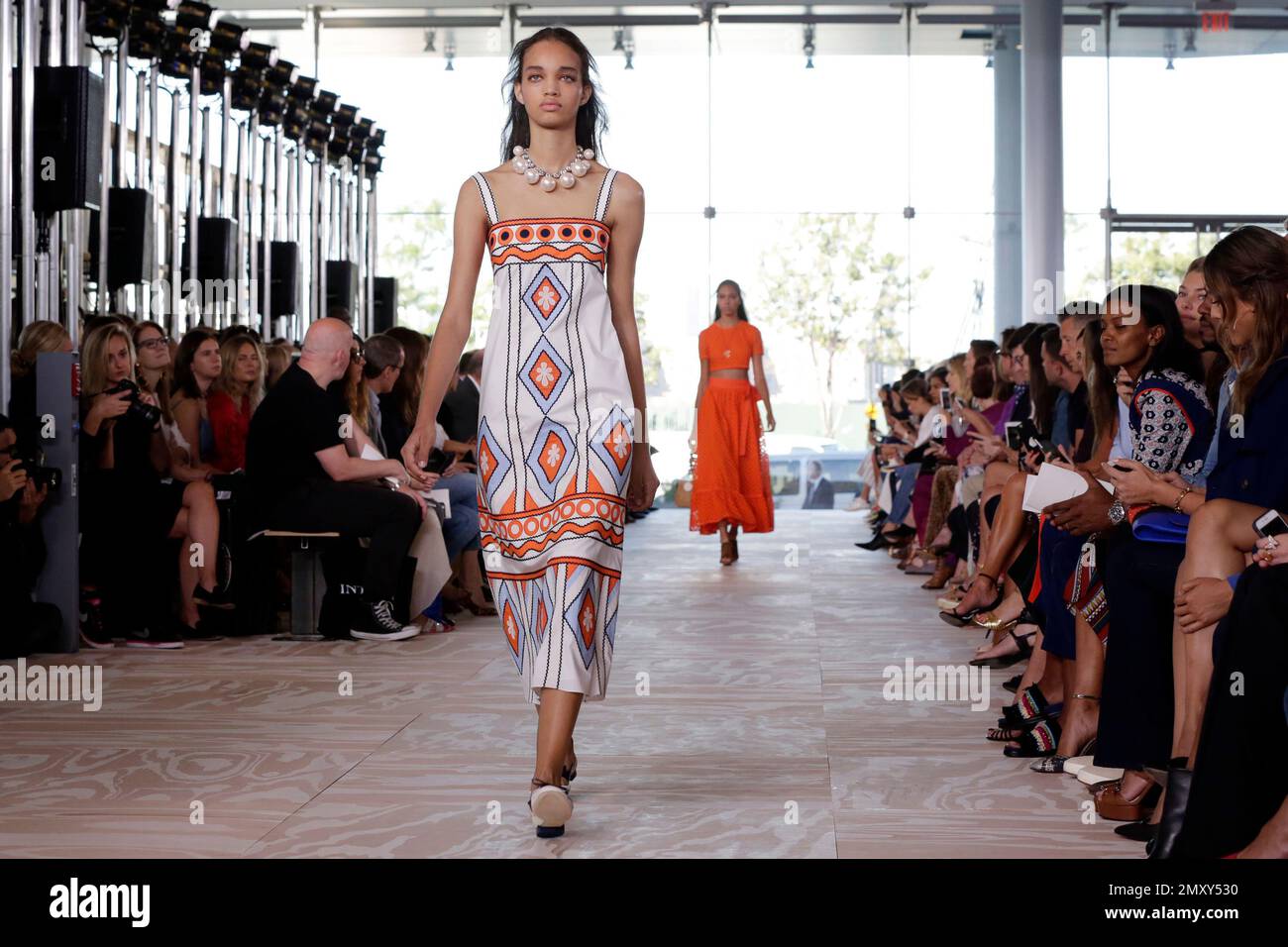 The Tory Burch Spring 2017 collection is modeled during Fashion Week, at  the Whitney Museum of American Art in New York, Tuesday, Sept. 13, 2016.  (AP Photo/Richard Drew Stock Photo - Alamy