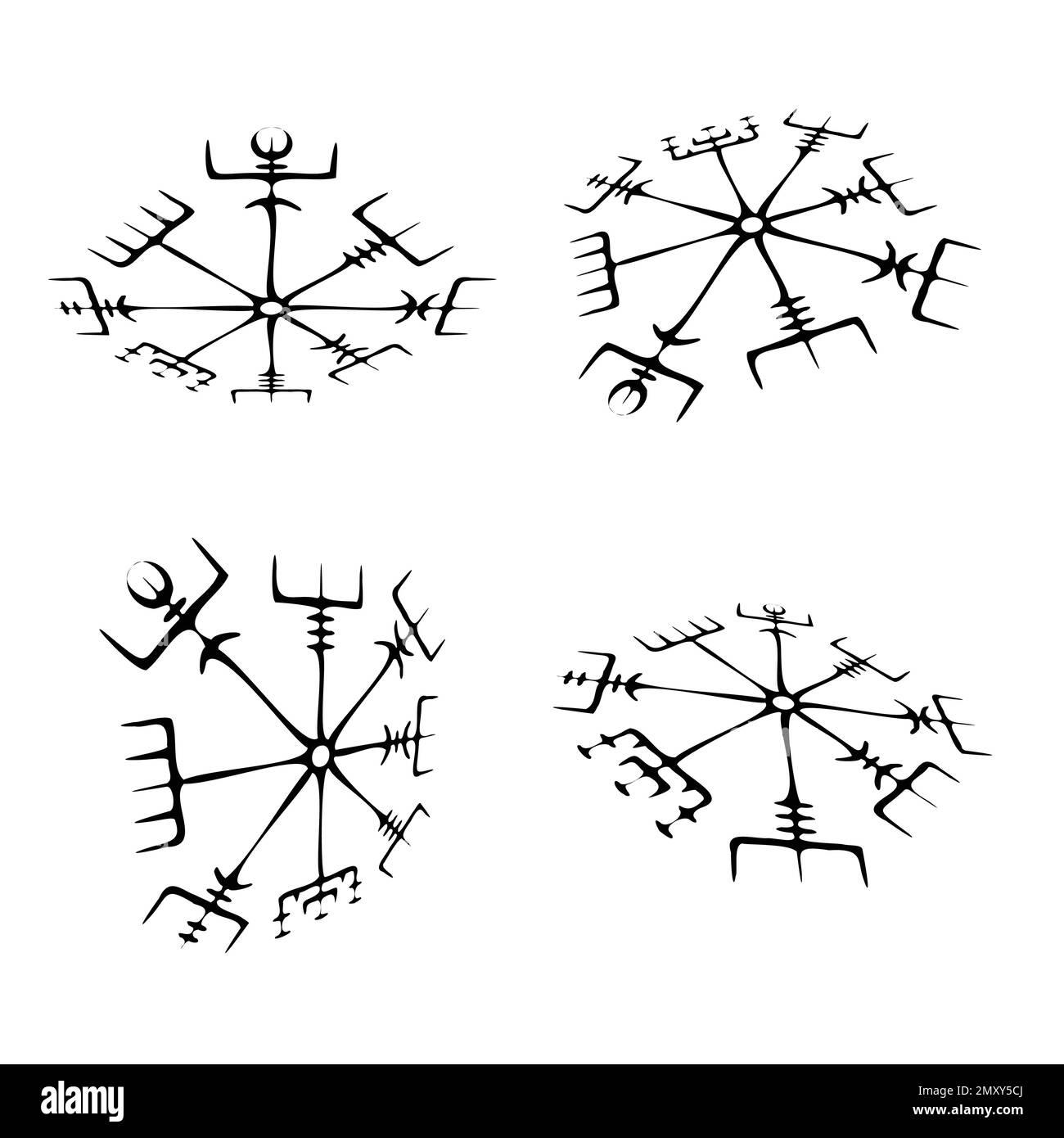 Viking vegvisir perspective set Stock Vector Image & Art - Alamy