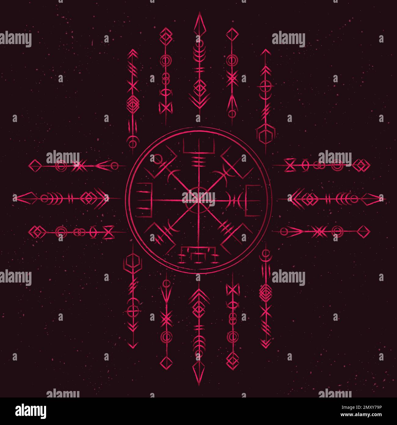 Vegvisir true red outline wallpaper Stock Vector Image & Art Alamy