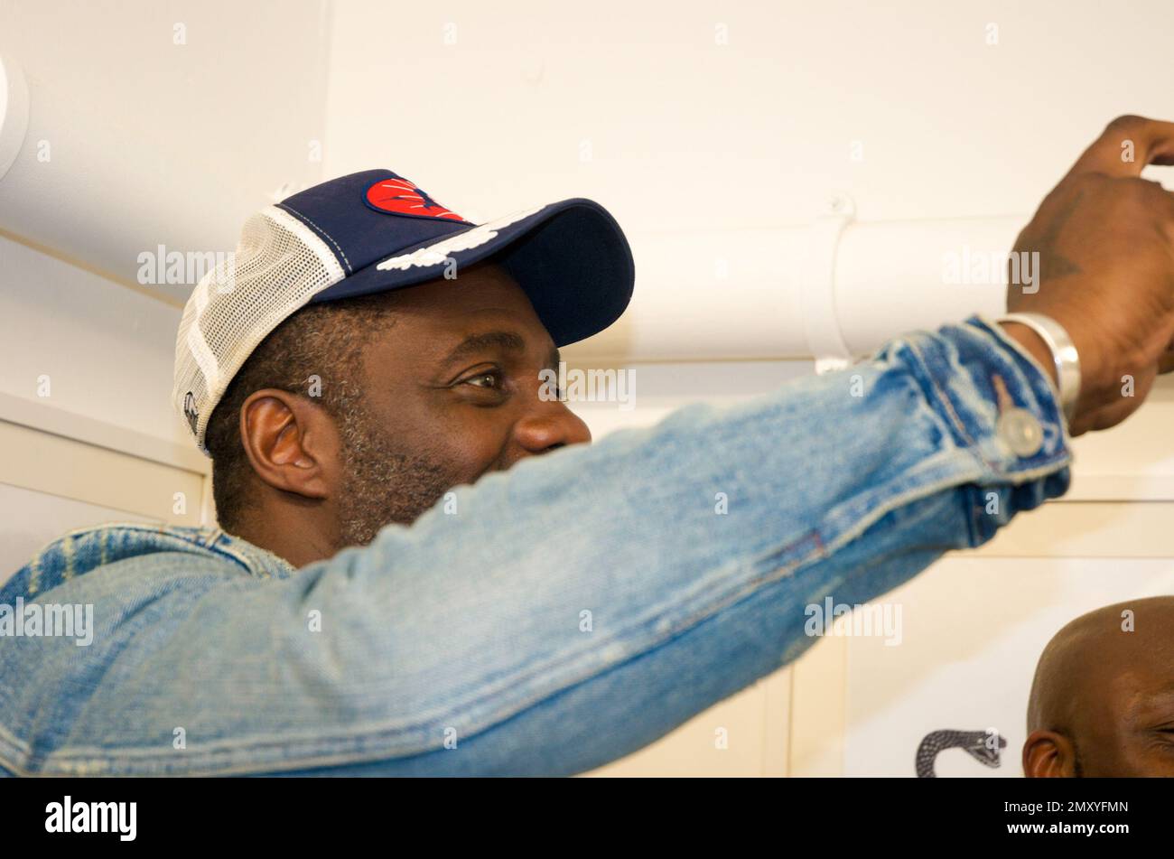Idris Elba returns in a film spin off from the TV series 'Luther.'  'Luther: The Fallen Sun' premieres on Netflix in March 2023 Stock Photo