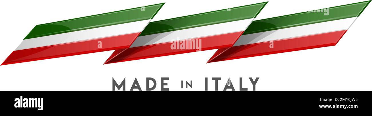 Made In Italy Vector Logo With Italian Flag Stock Illustration